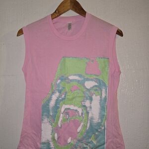 Pink Graphic Sleeveless Top